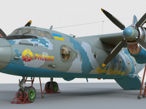 Antonov AN-26 of Ukrainian AF 3D Model