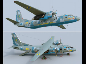 Antonov AN-26 of Ukrainian AF 3D Model