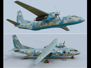 Antonov AN-26 of Ukrainian AF 3D Model