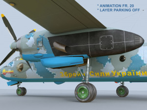 Antonov AN-26 of Ukrainian AF 3D Model