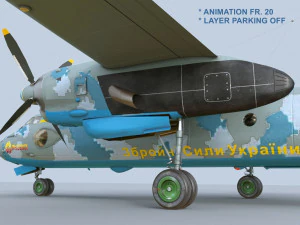 Antonov AN-26 of Ukrainian AF 3D Model