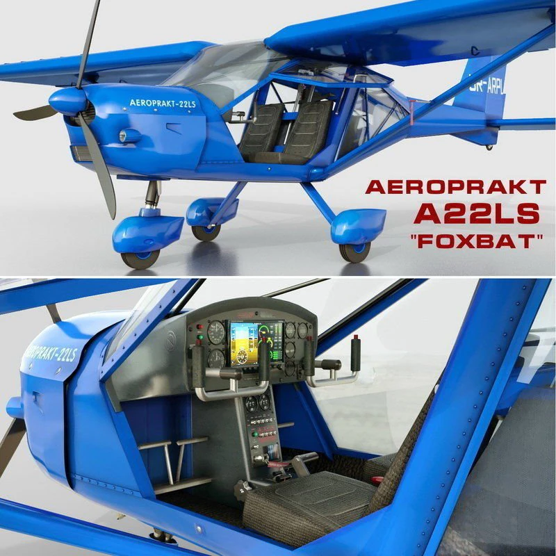 A22LS Aeropract 3D Model .c4d .max .obj .3ds .fbx .stl .blend 