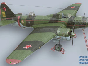 Ilyushin IL-4 3D Model