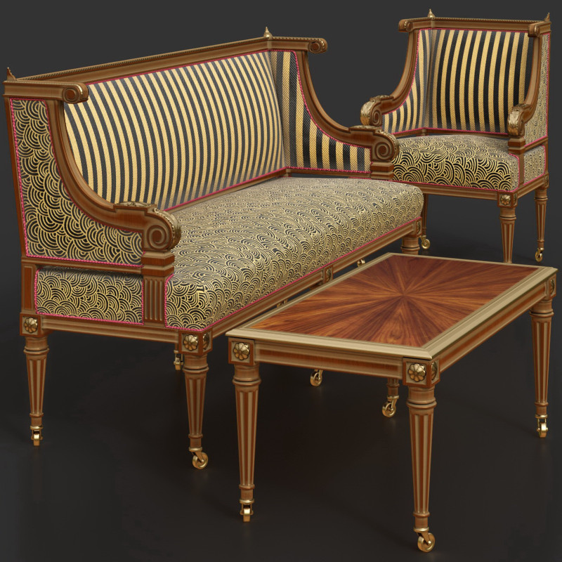 Set classic BELLONI 3D Modell .c4d .max .obj .3ds .fbx .stl .blend 