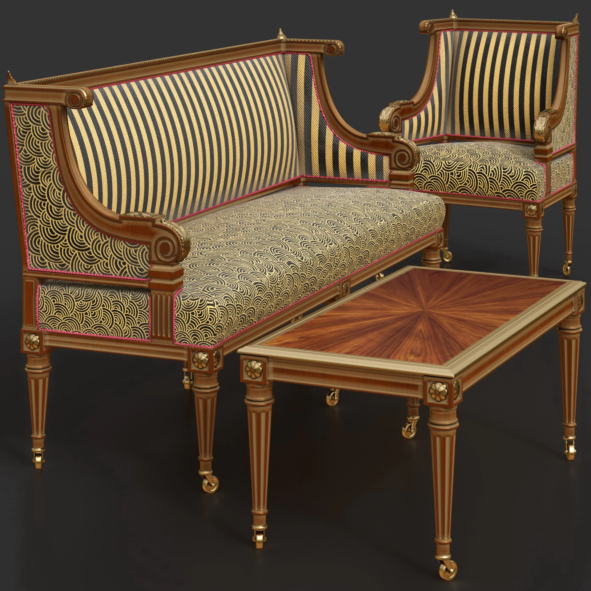 Set classic BELLONI 3D Model .c4d .max .obj .3ds .fbx .stl .blend 