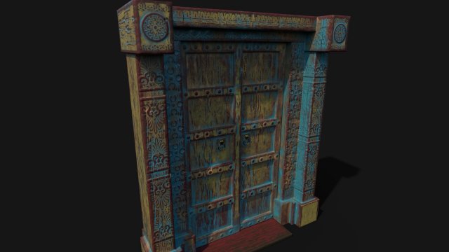 old wooden door Modelo 3D .c4d .max .obj .3ds .fbx .stl .blend 
