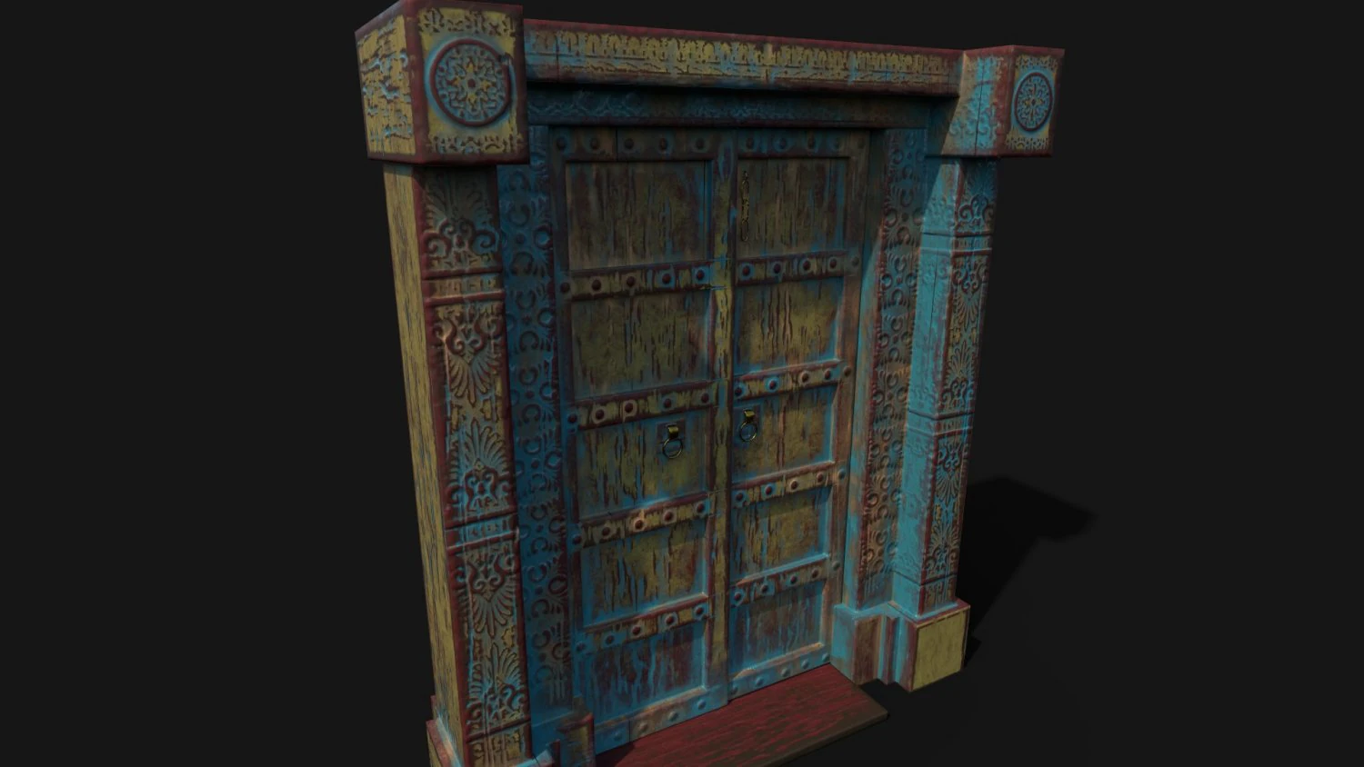 old wooden door 3D Model .c4d .max .obj .3ds .fbx .stl .blend 