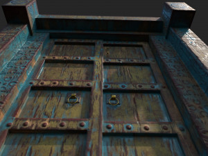 old wooden door Modelo 3D