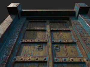 old wooden door Modelo 3D