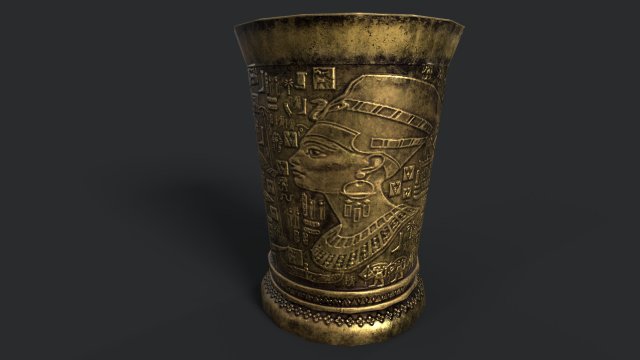 ancient metal wine glass Modelo 3D .c4d .max .obj .3ds .fbx .stl .blend 