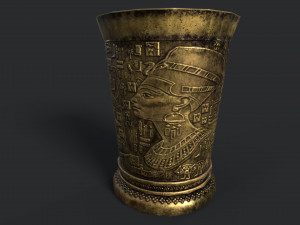 ancient metal wine glass 3D Model