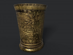 ancient metal wine glass Modelo 3D