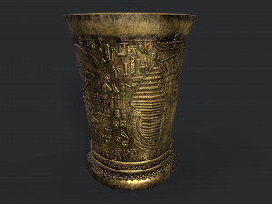 ancient metal wine glass Modelo 3D