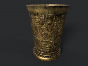 ancient metal wine glass Modelo 3D