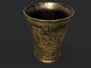 ancient metal wine glass Modelo 3D