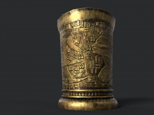 ancient metal wine glass Modelo 3D