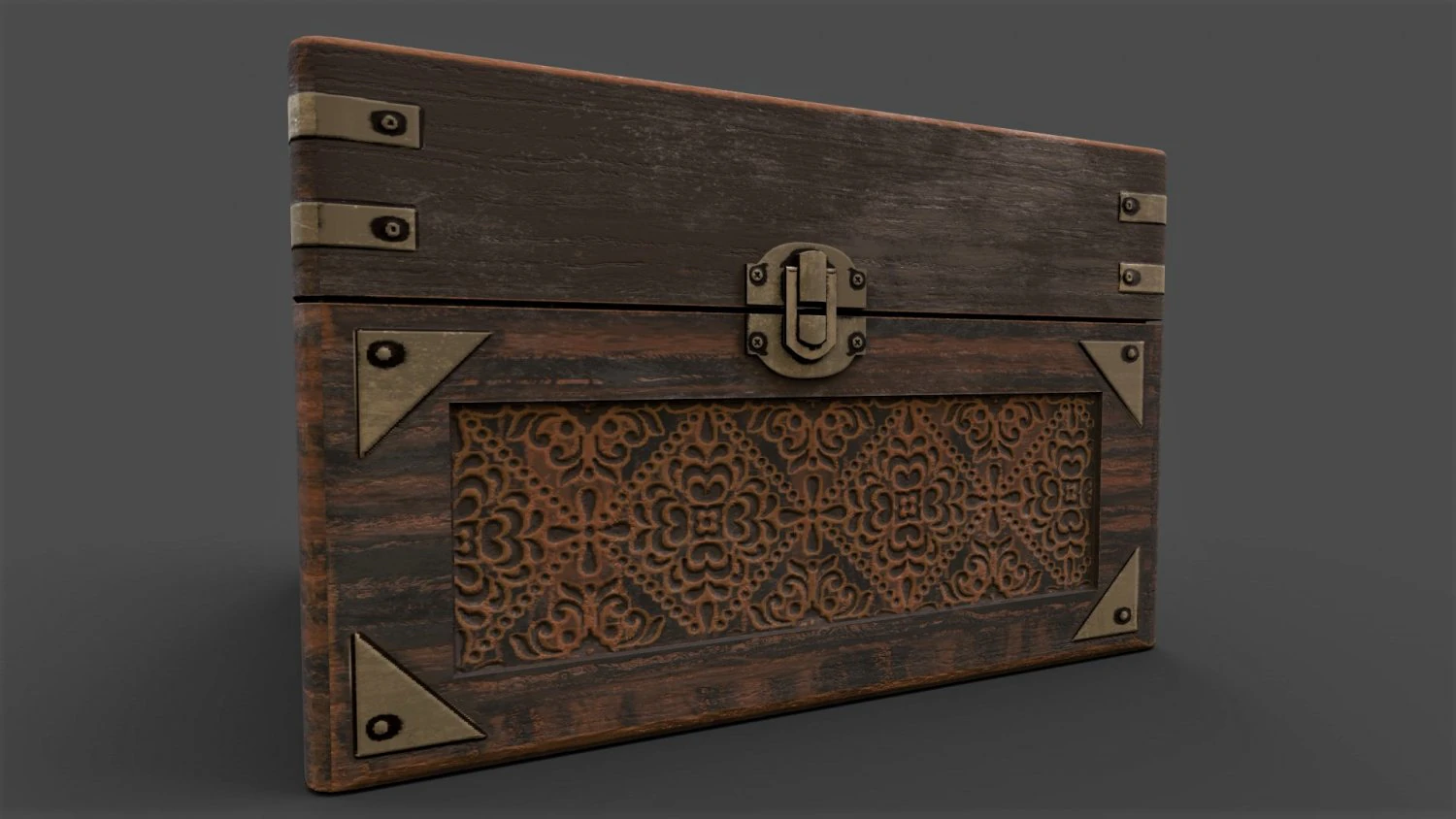 old wooden box 3D Model .c4d .max .obj .3ds .fbx .stl .blend 