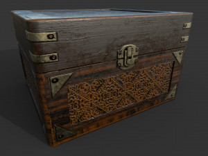 old wooden box 3D Model