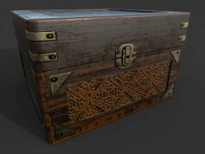 old wooden box 3D Model