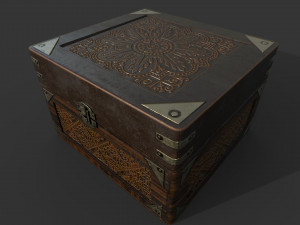 old wooden box 3D Model