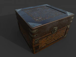 old wooden box 3D Model