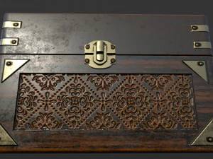 old wooden box 3D Model