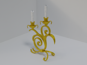 golden candle pack Modèle 3D