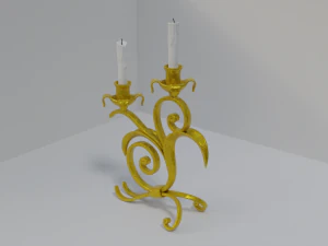 golden candle pack 3D Model