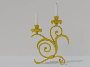 golden candle pack 3D Model