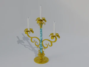 golden candle pack 3D Model