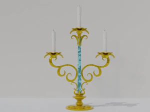 golden candle pack 3D Model