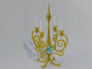 golden candle pack 3D Model