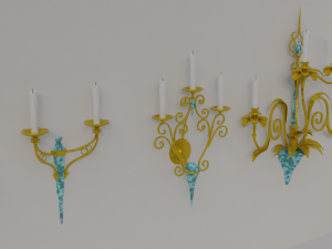 golden candle pack 3D Model