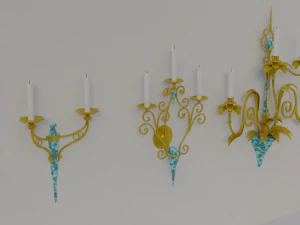 황금 양초 팩 3D 모델