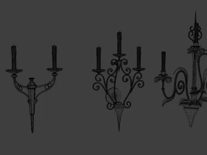 golden candle pack 3D Model