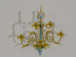 golden candle pack 3D Model