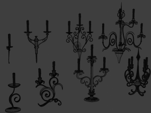golden candle packs 3D Model