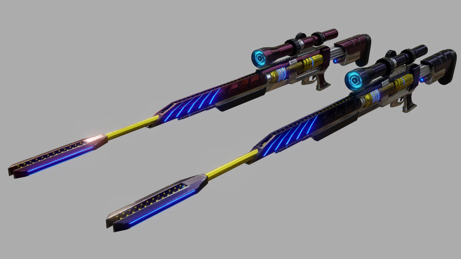 scifi sniper 3D Model .c4d .max .obj .3ds .fbx .stl .blend 