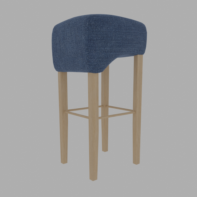 denim bar stool Model 3D .c4d .max .obj .3ds .fbx .stl .blend 