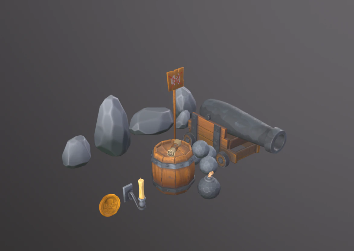 Pirate pack 3D Model .c4d .max .obj .3ds .fbx .stl .blend 