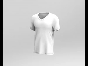 maglietta con scollo a V Modello 3D