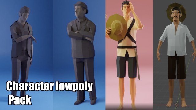 character pack Model 3D .c4d .max .obj .3ds .fbx .stl .blend 