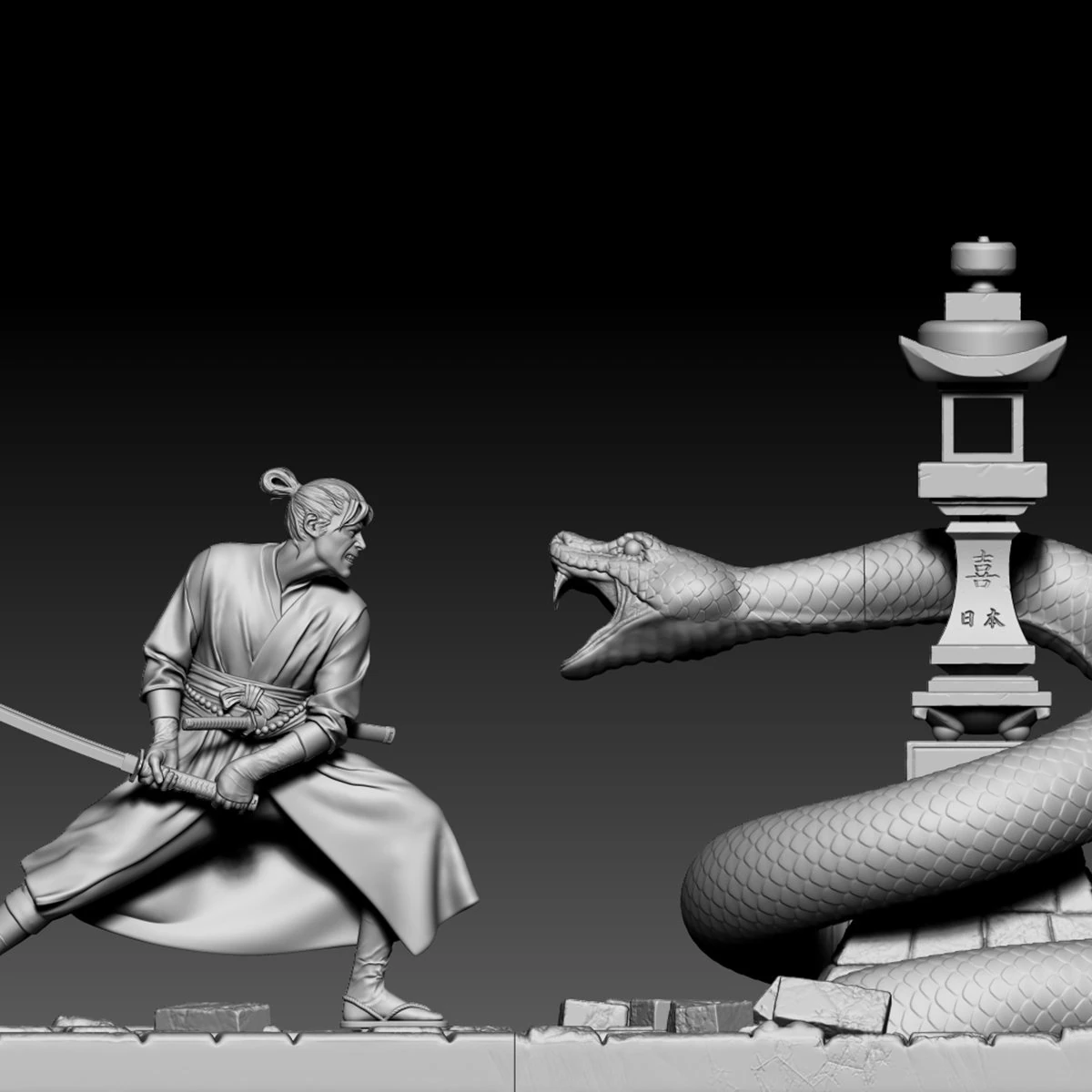 samurai 3D Print Model .c4d .max .obj .3ds .fbx .stl .blend
