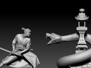 samurai Modèles 3D en vedette