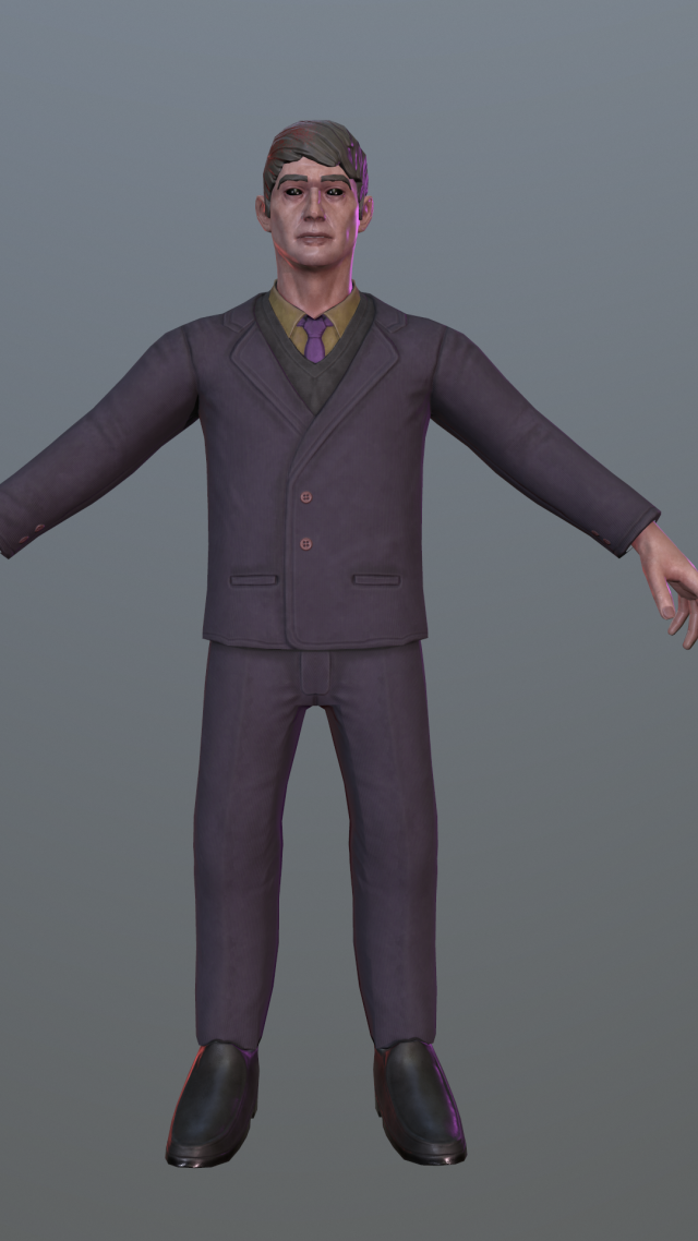 Horror man character 3D Модель .c4d .max .obj .3ds .fbx .stl .blend 