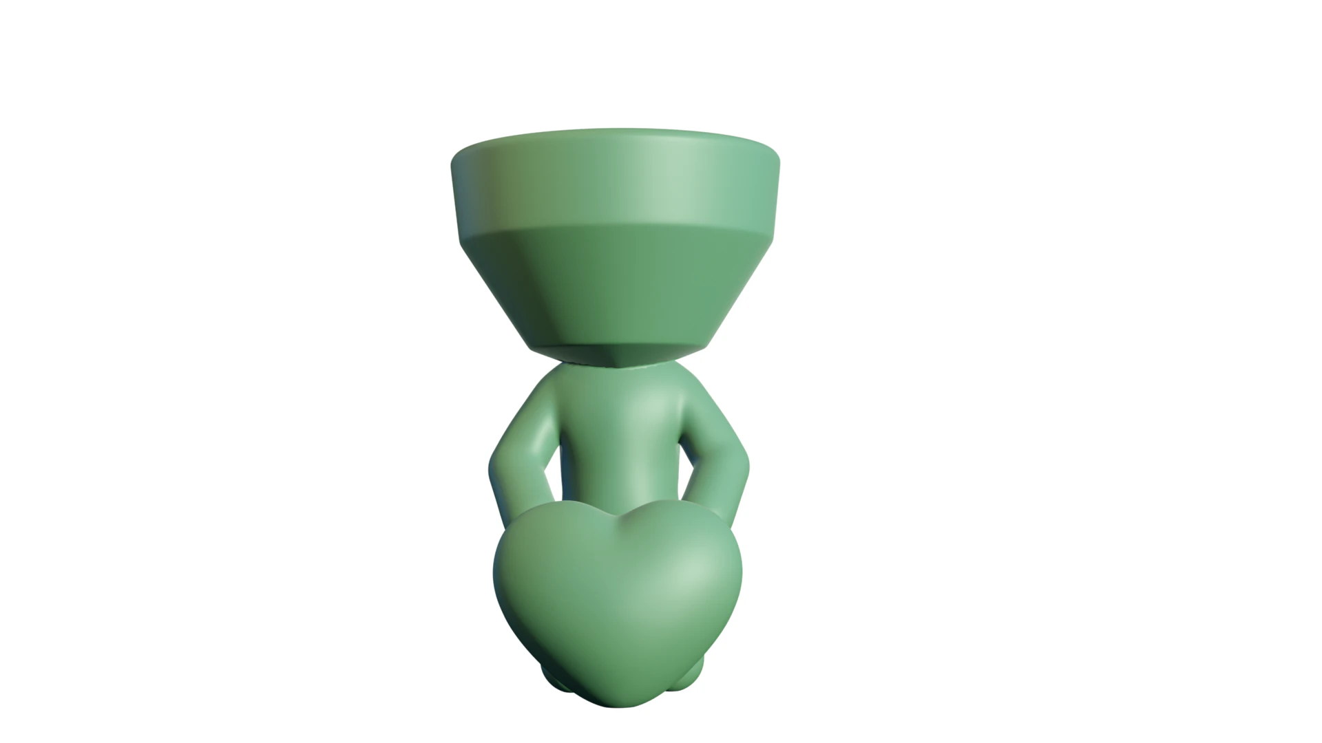 Heart pot 3D Print Model .c4d .max .obj .3ds .fbx .stl .blend 