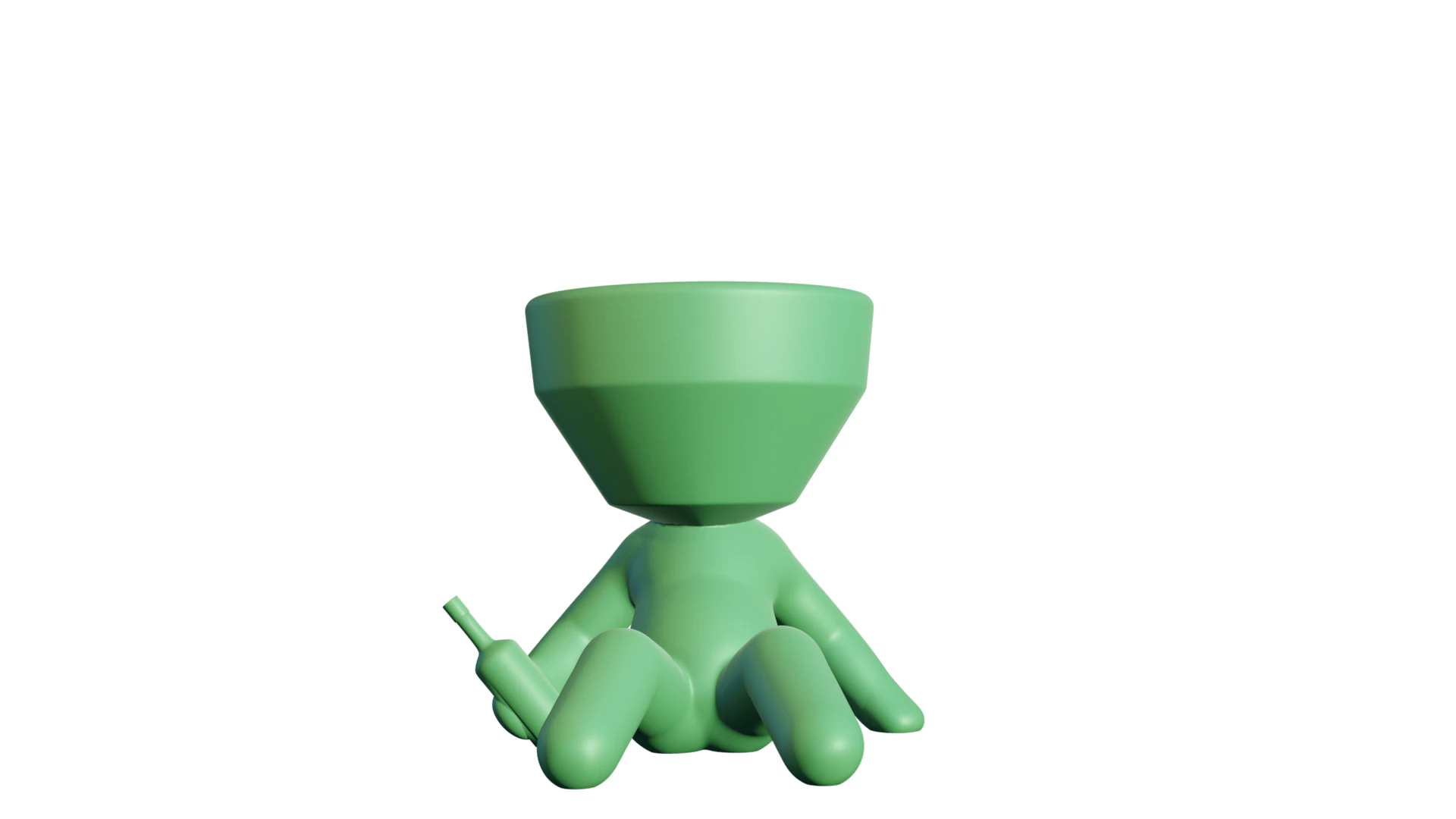 Drunk Pot 3D Print Model .c4d .max .obj .3ds .fbx .stl .blend 
