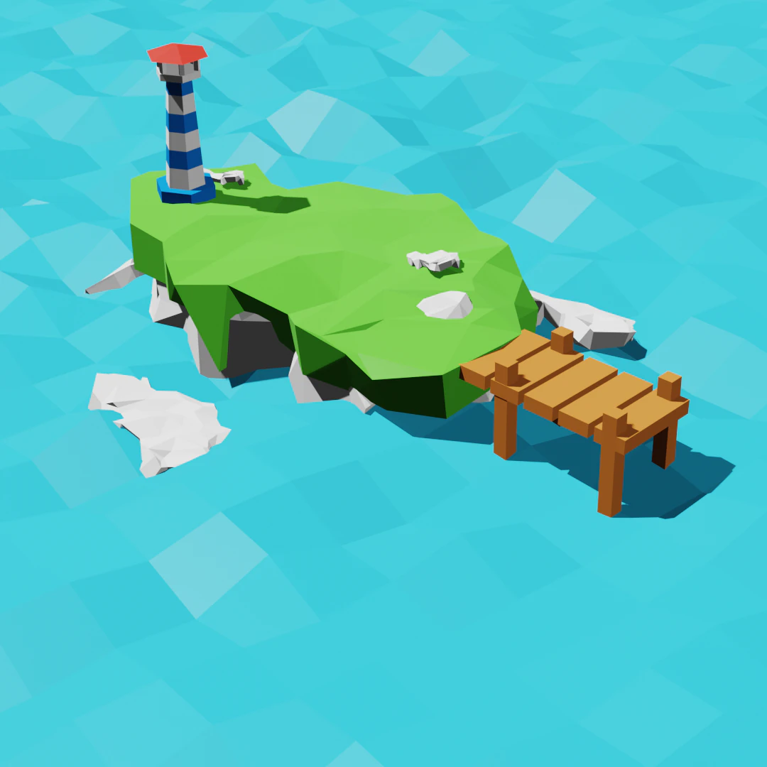 island 3D Model .c4d .max .obj .3ds .fbx .stl .blend 