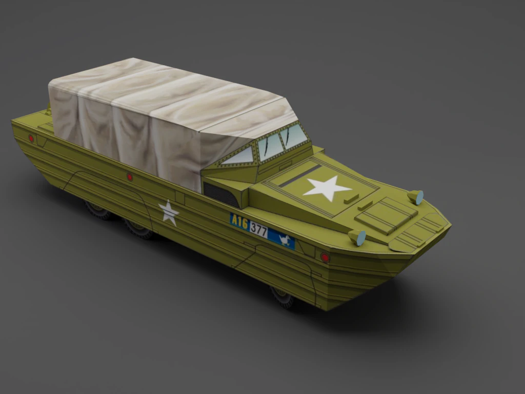 Gmc dukw353 3D Model .c4d .max .obj .3ds .fbx .stl .blend 