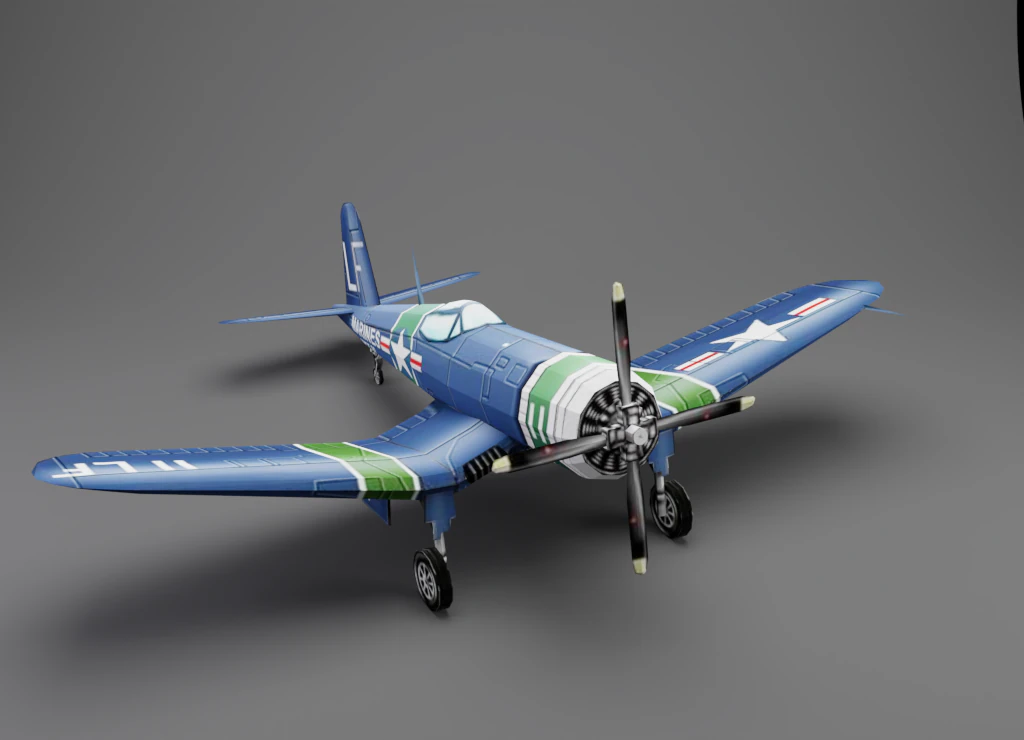 F4u 3D Model .c4d .max .obj .3ds .fbx .stl .blend